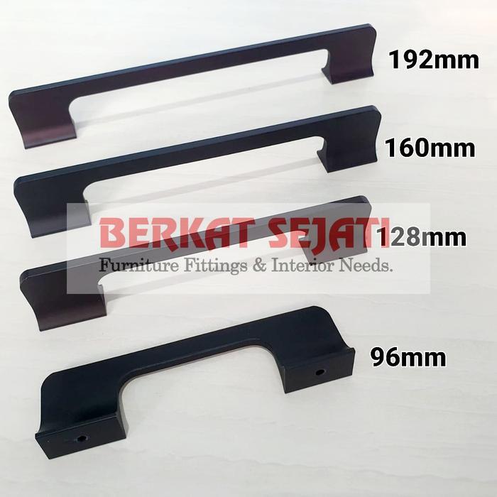 Handle Tarikan Laci Pintu Lemari Kitchen Minimalis HITAM 6617 192mm .