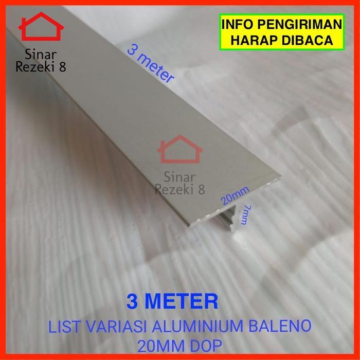 List Variasi 20 mm Lis T Aluminium Profil Lis Frame Edging Silver .