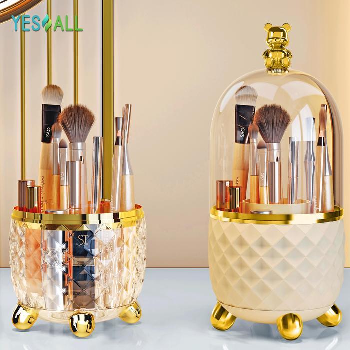 YESALL rak makeup kosmetik crystal transparan aesthetic rak kosmetik putar 360 derajat aesthetic