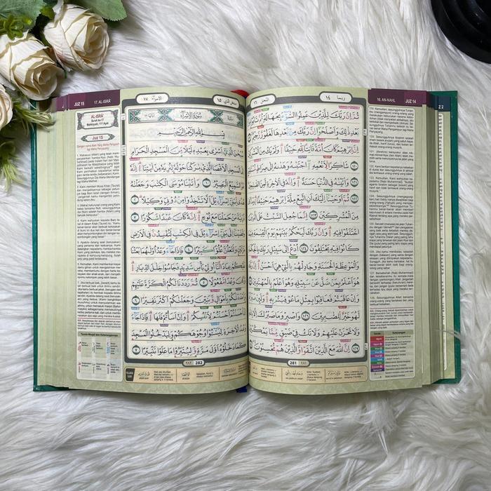 Al-Qur'An Tajwid A4 Hc Mushaf Al-Qur'An Tajwid Warna Mudah [ Merah ] Quran Tajwid Populer
