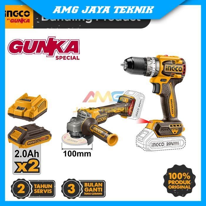 Bor + Gerinda + Baterai Charger P20S Bundling Product Brushless INGCO