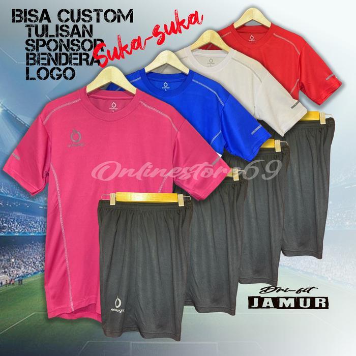 Set kaos futsal / Baju bola polos unisex / kaos olahraga team /jersey custom suka-suka Sport