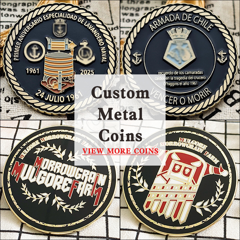[Minimum 10pcs] Custom metal Coin company make Challenge Coin soft enamel hard enamel badge emblem