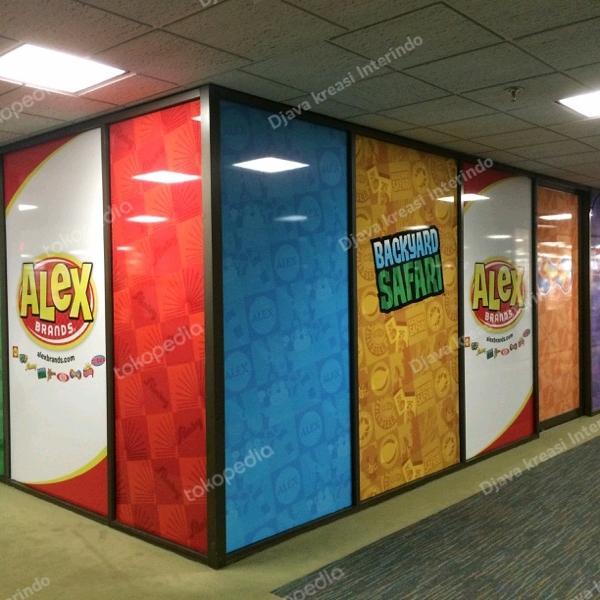 stiker kaca one way motif custom