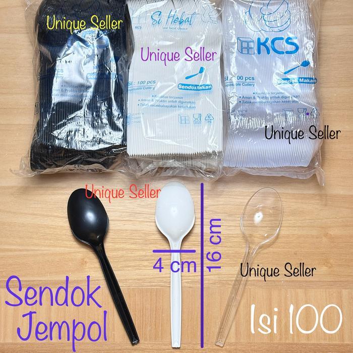 Sendok Makan Plastik Bening Putih KCS / Sendok Plastik