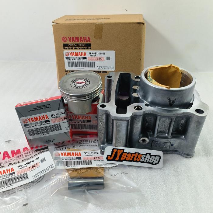 Paket Piston Seher Kit & Blok Cylinder Yamaha Vixion Lama 3C1 Nvl - R15 Lama 2014-2015 Original Ygp