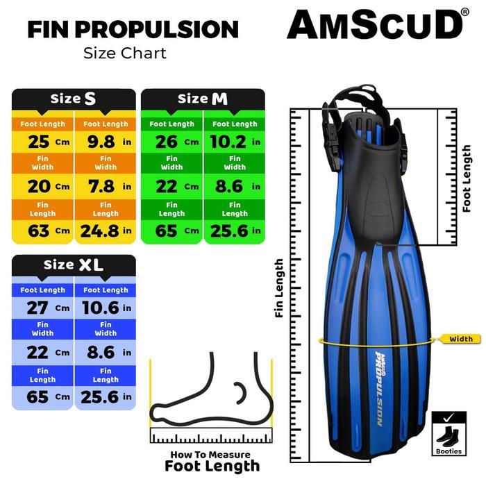 Amscud Fin Propulsion / Kaki katak Snorkling Diving / Fin Selam Murah