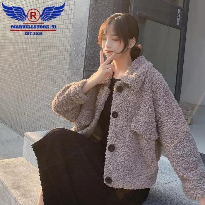 Limit Jaket Shea Wanita/Pria Jaket Bulu Mantel Bulu Domba Fleece