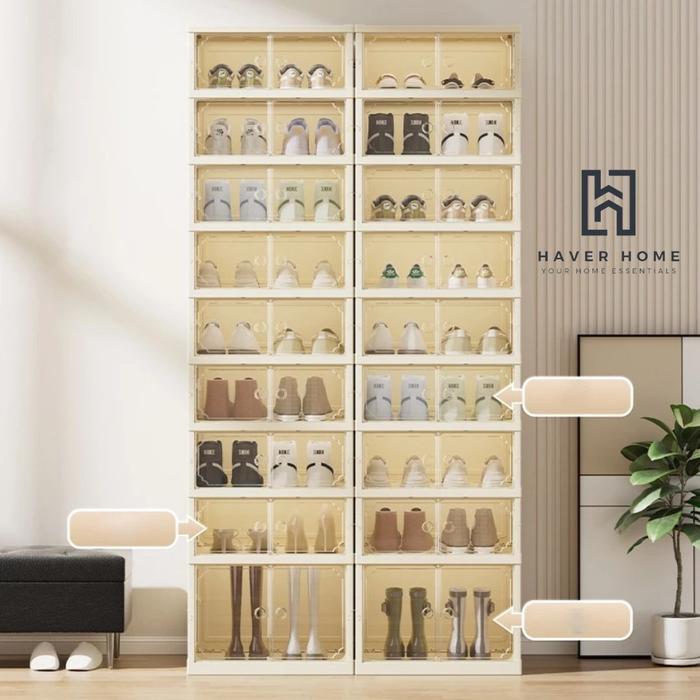 Rak Sepatu Tingkat Rak Sepatu Lipat Portable Kokoh Kuat Rak Serbaguna Lemari Sepatu Tempat Sepatu