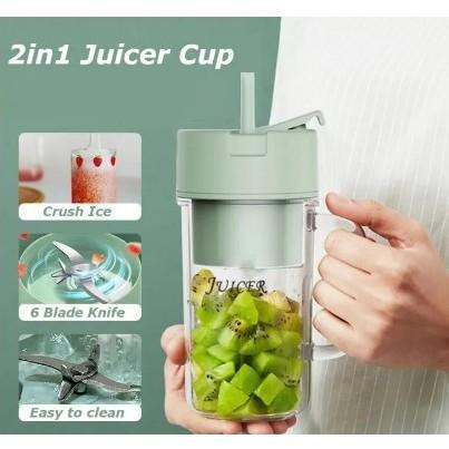 CRUSHER JUICER MINI BLENDER PORTABEL GELAS+SEDOTAN MULTIFUNGSI