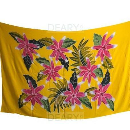 READY DEARY CO BALI Kain Sarung Pantai Bali Besar Lukis Tebal Khas Bali Motif Floral Bunga Dan Daun