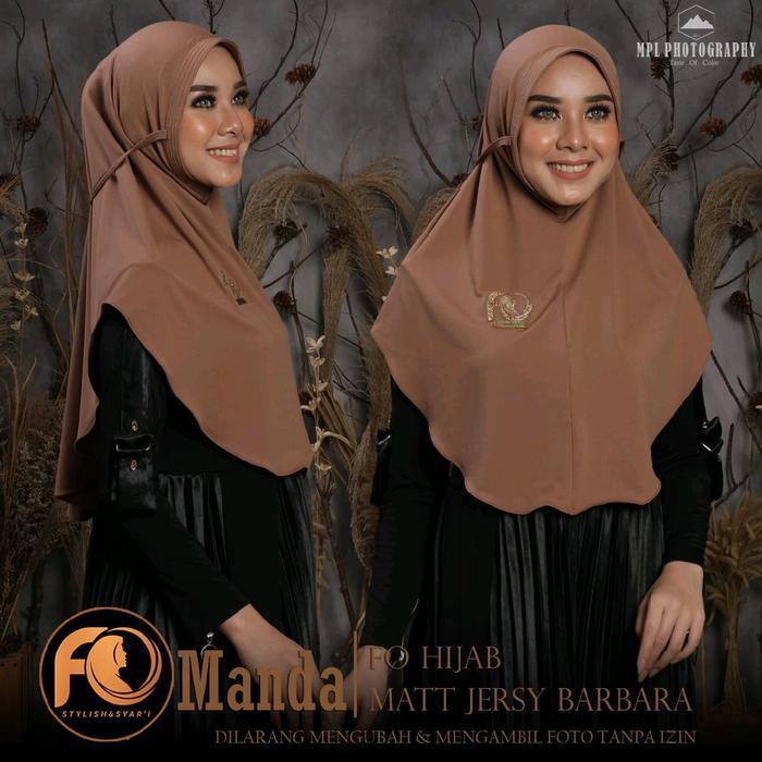 Sedia DEWISA SHOP- Hijab Instant Standar Bergo Nonpet Jersey Barbara Manda Ori Fo hijab Kerudung