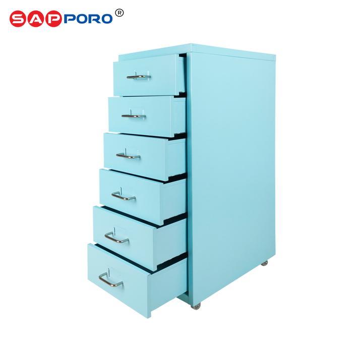 Sapporo Alzey - Lemari Kantor Lemari Besi Portable 6 Laci
