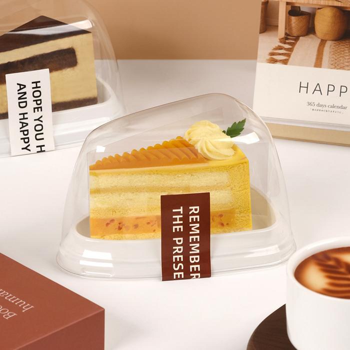 Mika Kue SEGITIGA PUTIH korean Dessert Tray Box Mika Kue Tart Slice Segitiga