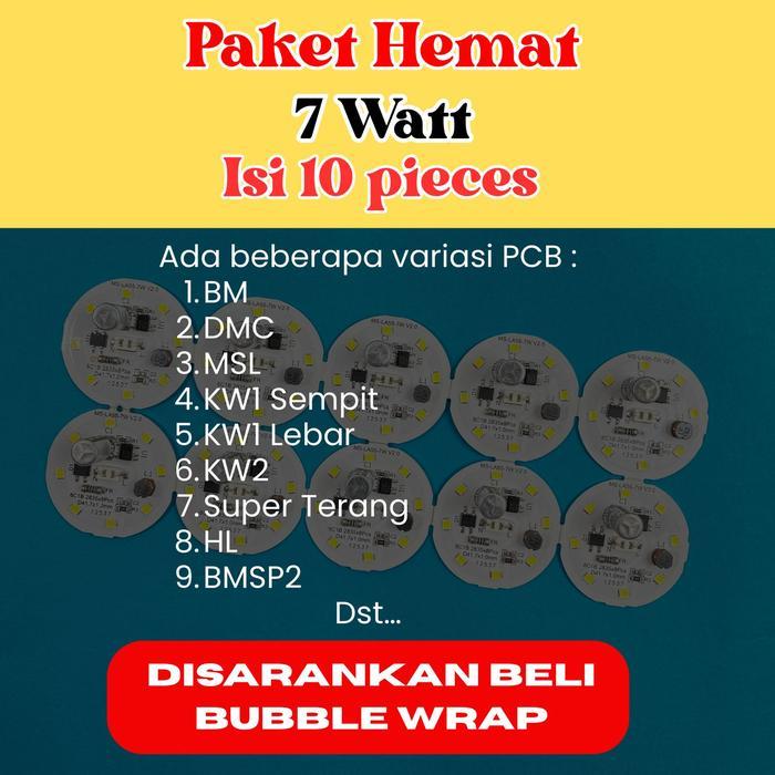Paket Hemat 7 Watt PCB AC Mata LED - PCB Mata Lampu LED AC Tanpa Driver 7w