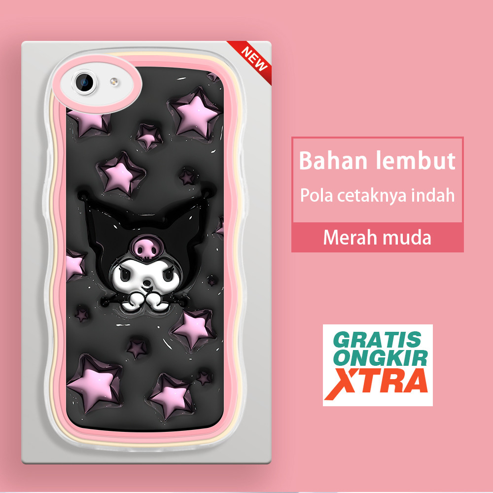 jinsouwe OPPO F1S F3 F5 PLUS F7 YOUTH F9 F11 PRO lite A3 A7X A59 A59S terbaru casing HP  Pola hitam 