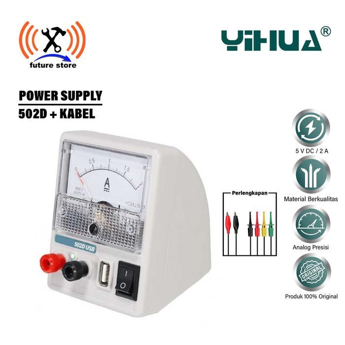 Yihua Power Supply 502D + Kabel Original - Psu Analog Presisi Alat Teknisi