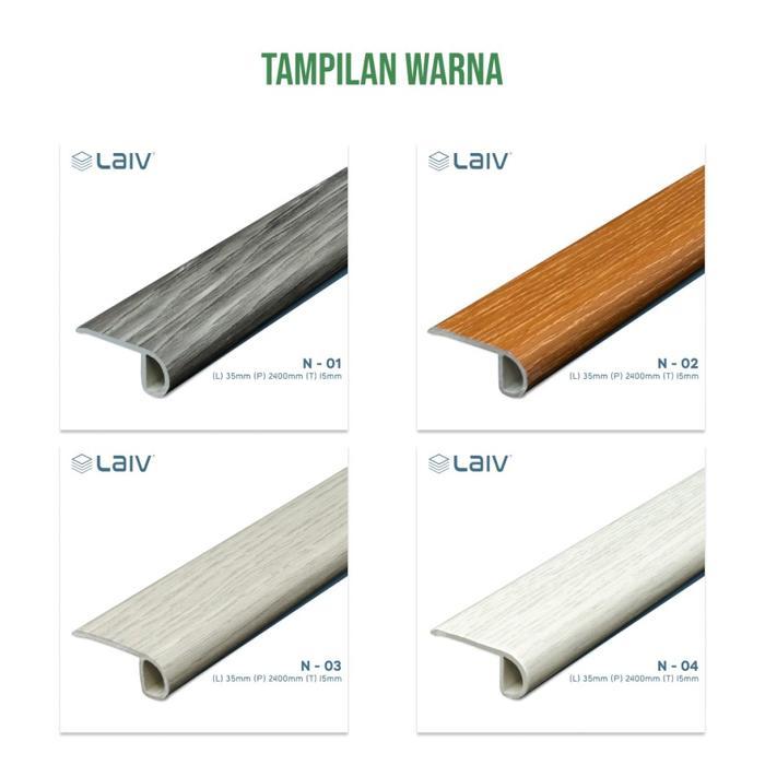 NEW [LAIV] List Step Norsing PVC Aksesoris Tangga Vinyl SPC Lis Nosing Tangga Lantai