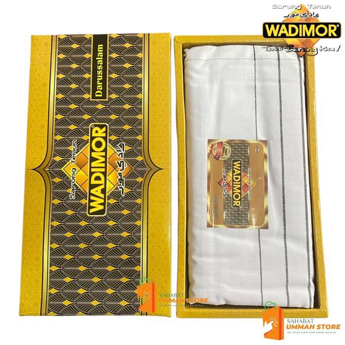 Sarung Wadimor Putih Tumpal Samping Sholat Santri Katun Tenun Lembut