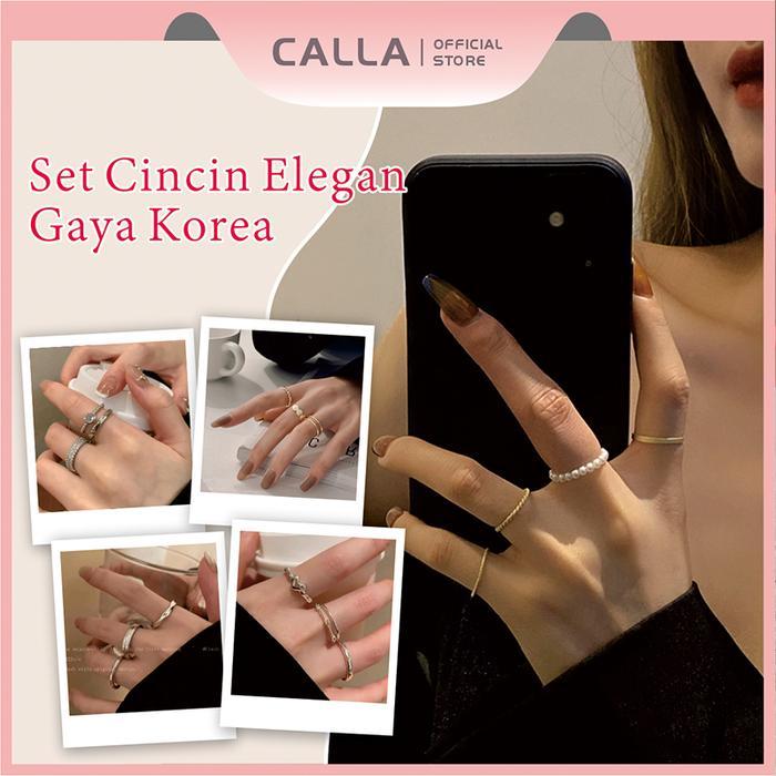 Calla Cincin Titanium Anti Karat Korea/3 in 1 Set Cincin/5 in 1 Set Cincin/Cincin Wanita Korea