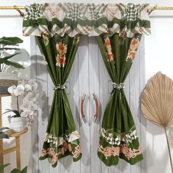Gorden Jendela Kamar Pendek Model Serut Motif Frisca