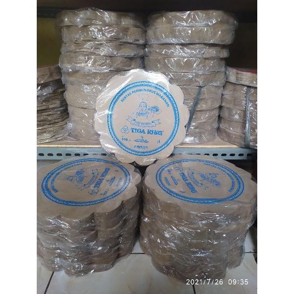 Kertas Nasi Bunga Bulat Untuk Piring Rotan Isi 100 Pcs