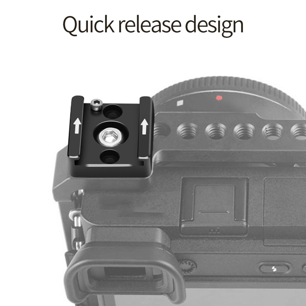 Quick Release 1/4" Hot Cold Shoe Mount for DSLR Rig Video Light Camera Cage Monitor Magic Arm LED