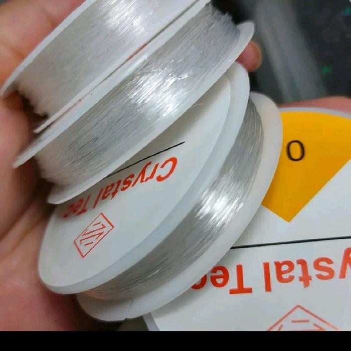 benang crystal tec o. 6 benang kristal transparan benang bening uk 0.6 benang untuk aksesoris dan