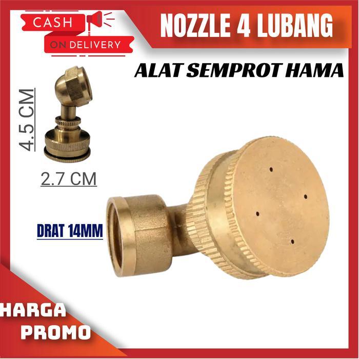 Nozzle / Spuyer / Nozle Sprayer Elektrik / Knapsak Lubang 4 Kuningan