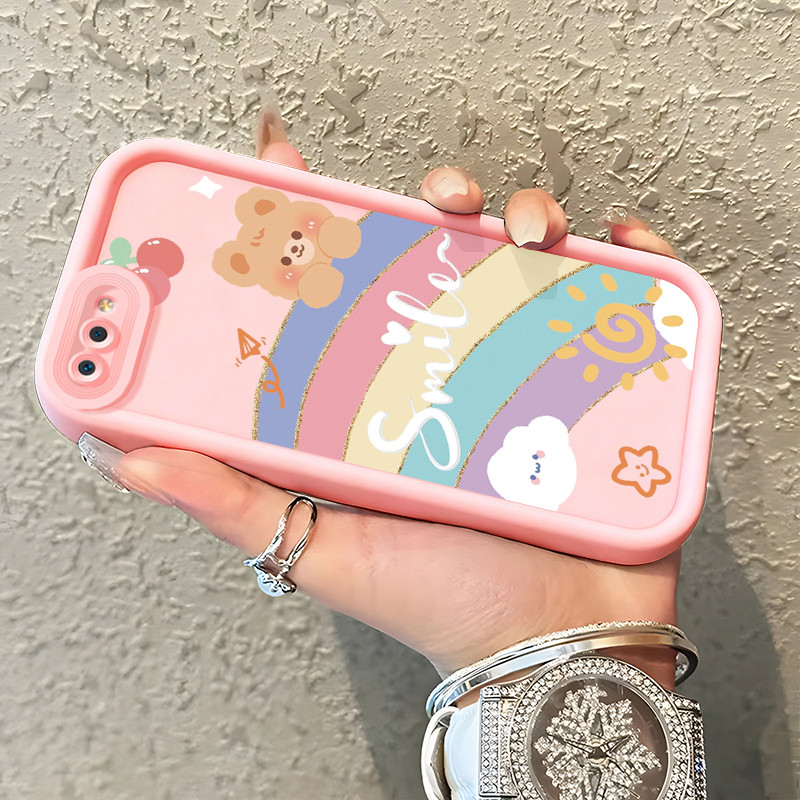 Casing Hp untuk Realme C2 C2s OPPO A1K Case Cartoon Rainbow Bear  Kasing silikon Cesing Originals Ke