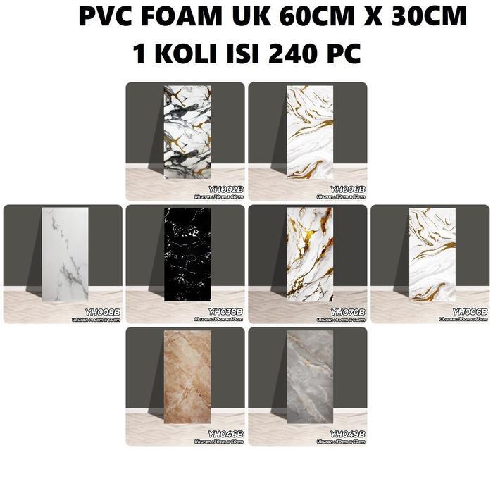"New" Paket 20 lembar Wallpaper sticker keramik dinding dapur estetik VINYL Marble 30 x 60 cm Lantai