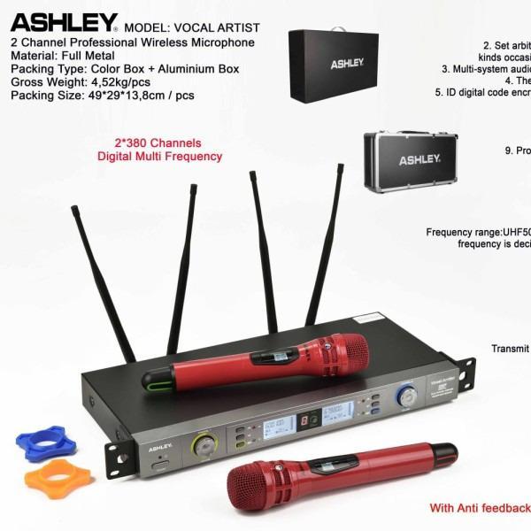 MIC WIRELESS ASHLEY VOCAL ARTIS ORIGINAL Mik Microphone Mikrofon