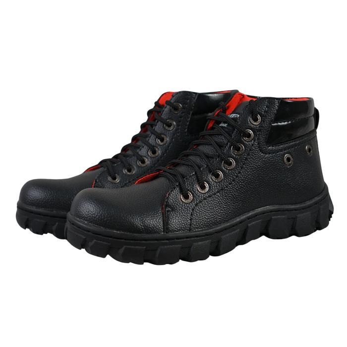 Eiger - Luz Hitam Full Hitam Boots - Sepatu Boot Pria Original Bertali Kokoh Dan Awet, Ukuran