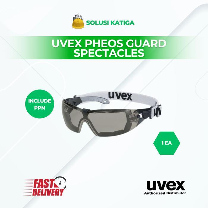 Kacamata Safety Uvex Pheos Guard Goggles Grey - 100% Original