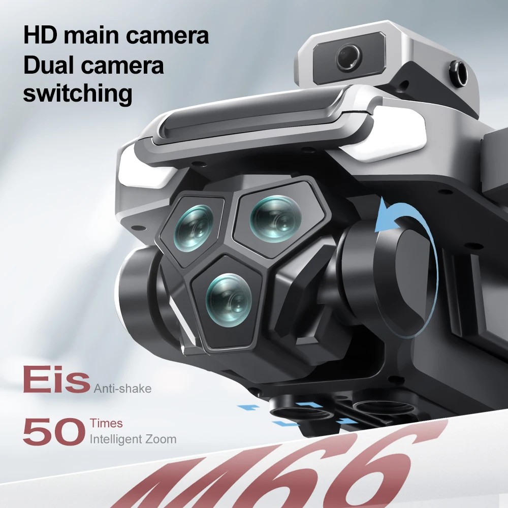 M66 Max 4K Drone Foldable Screen 10km Range GPS Auto Return Brushless Motor Dual Camera RC