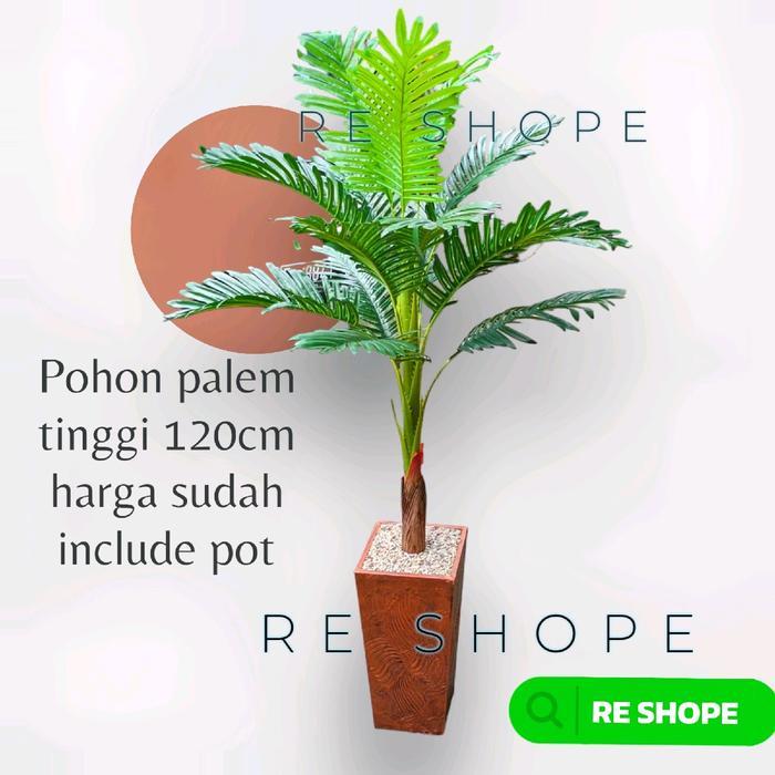 POHON PALEM 120CM BUNGA HIAS PLASTIK ARTIFICIAL PALEM DEKORASI PALEM HIAS