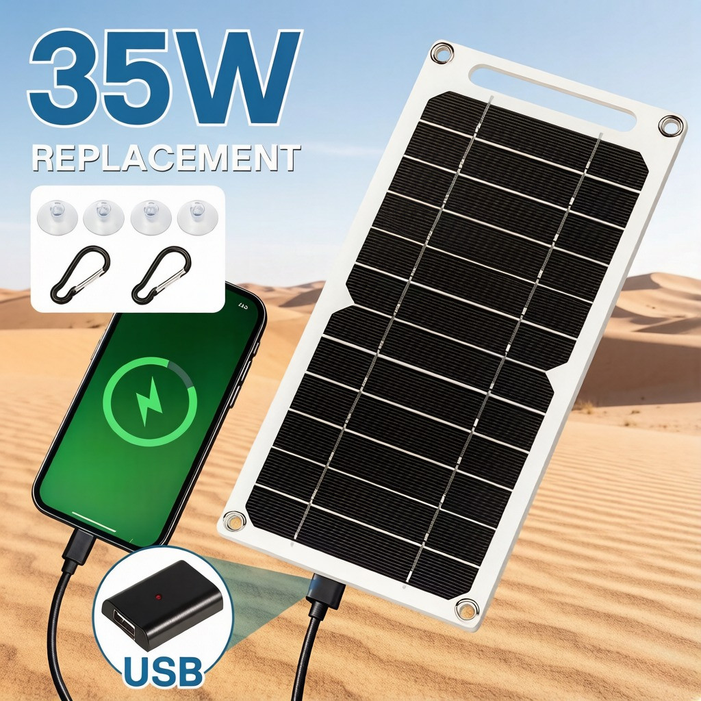 35W Sunpower Portable Solar Panel 5V Solar Plate With USB Safe Stabilize Charger For Power Bank