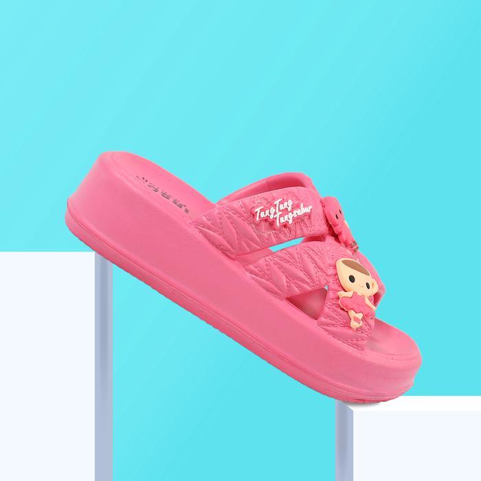 Sandal Anak Cewek Slip On Warna Pastel Cantik Karakter Lucu Tung-Tung Sahur Sandal Jelly Anak