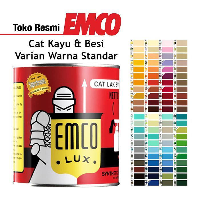 Emco Lux Cat Kayu & Besi 0,5Kg - Varian Warna Standar Hitam Putih Coklat Kuning Hijau Biru Merah