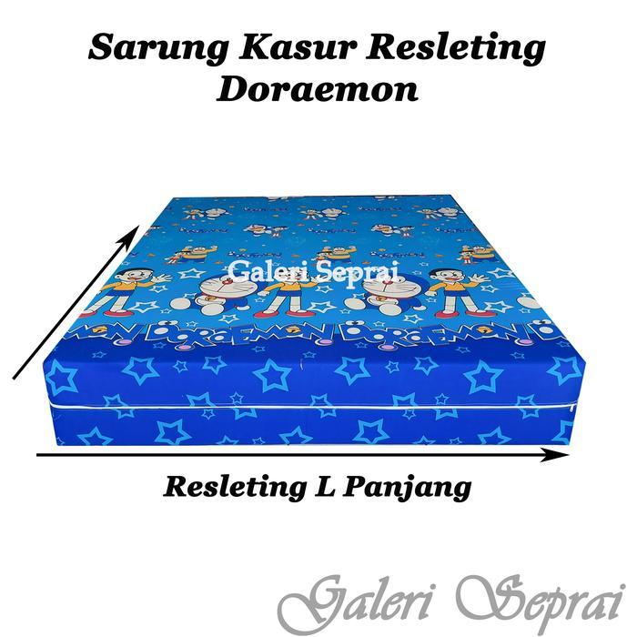 Sarung Kasur Resleting Motif Doraemon Sprei Karakter Doraemon Katun Seprai