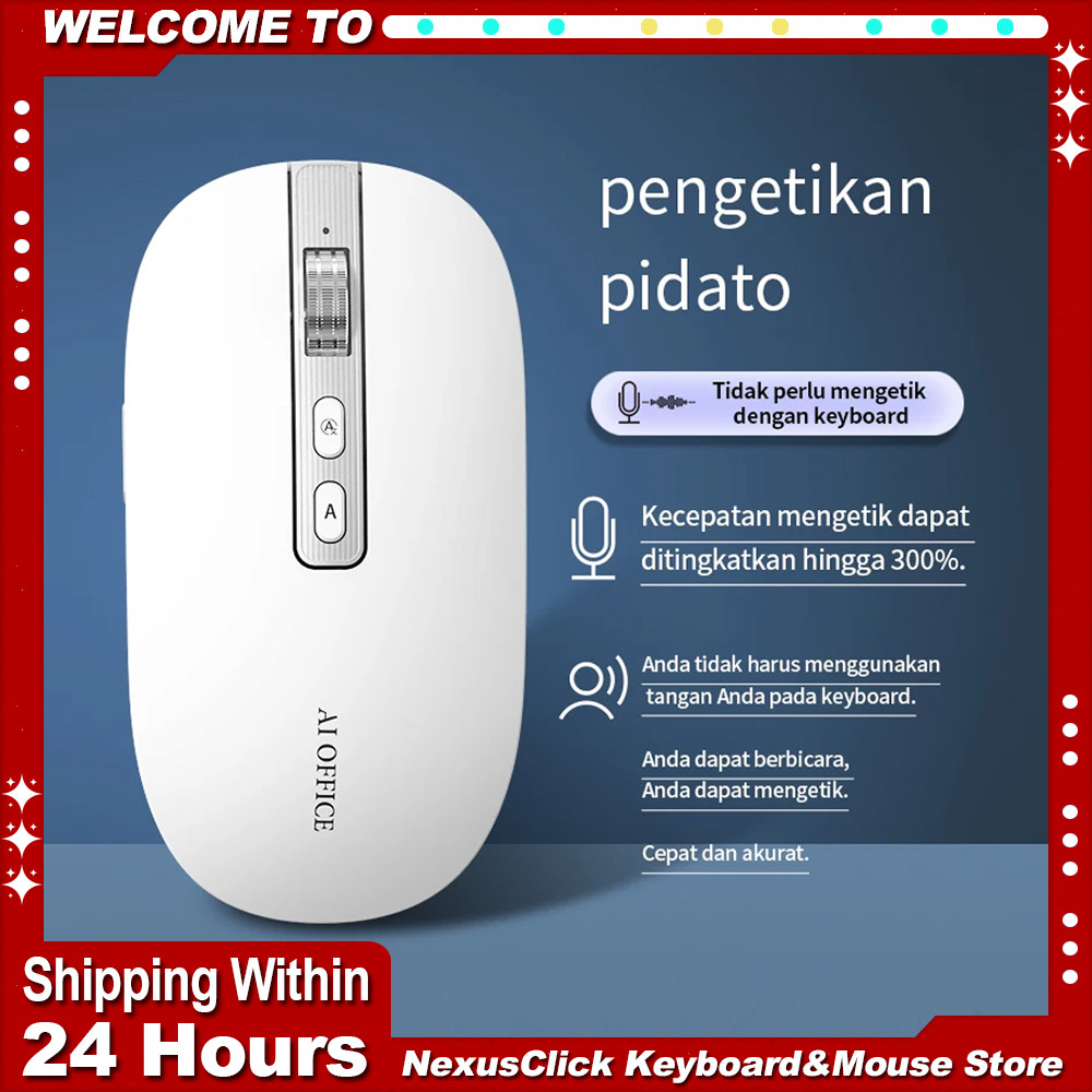 AI Mouse Rechargeable Wireless Mouse 1600 DPI USB 2.4G Bluetooth Backlit with AI PPT AI Deepseek