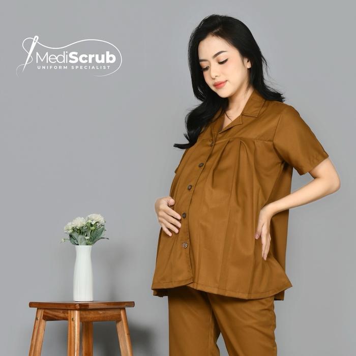 Mediscrub.Id Baju Dinas Hamil Lengan Pendek Bahan Toyobo / Baju Hamil Pemda