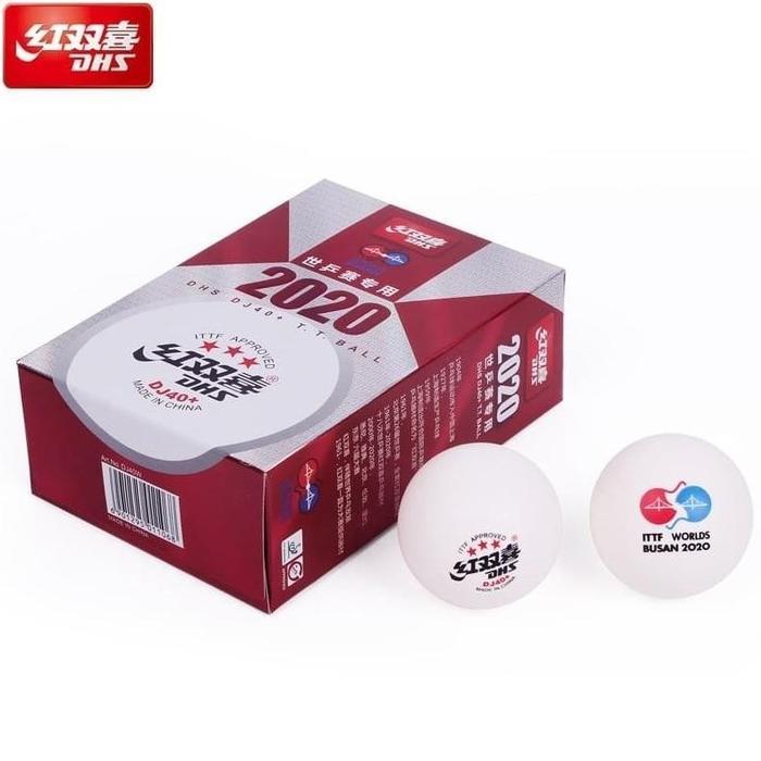 Dhs Bola Pingpong Tenis Meja Original Dj40+ Ittf Worlds Busan 2020 Putih- Busan Stabil & Tidak Mudah