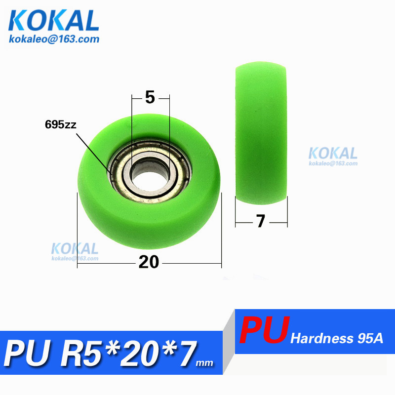 [PUR0520-7]Free  10PCS/lot 625zz 625 coated with PU soft rubber Green color low noise door