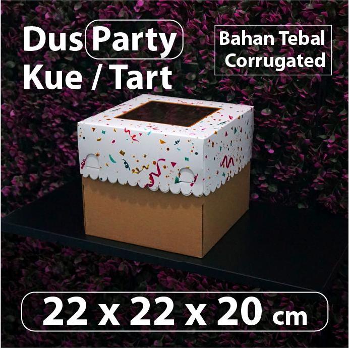 Dus Tart 22 x 22 cm - Box Kue - Kotak Kue Ulang Tahun Party