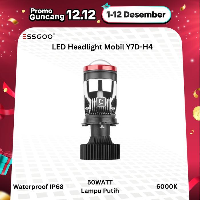 Essgoo Lampu Utama Y7D-H4 Lampu Led Mobil/Motor Soket H4