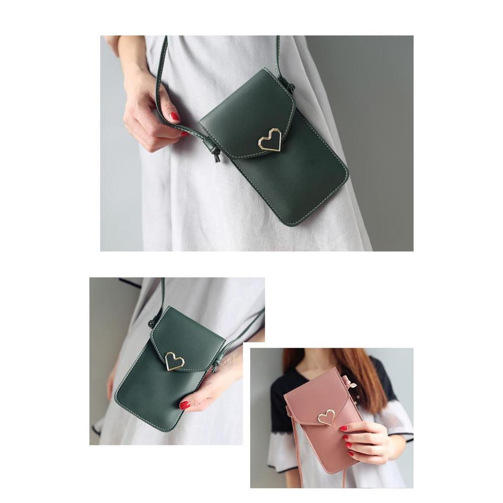 SLP078 TAS DOMPET SELEMPANG KULIT HP WANITA TRANSPARAN TOUCH SCREEN - Zhavier style