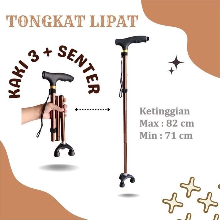 TONGKAT LIPAT SENTER ALAT BANTU JALAN BAHAN ALUMUNIAUM [TGT5]