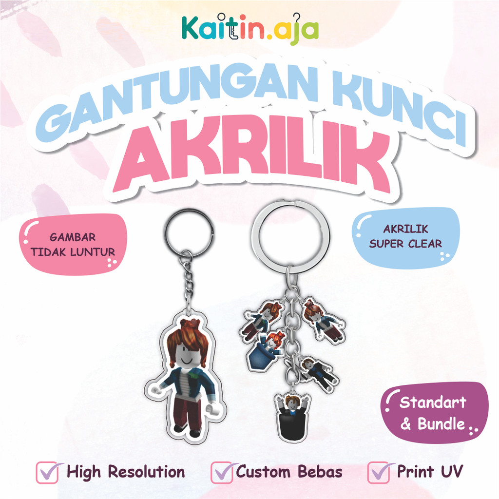 Ganci / Gantungan Kunci Akrilik COUPLE ROBLOX BACON BOY & BACON GIRL