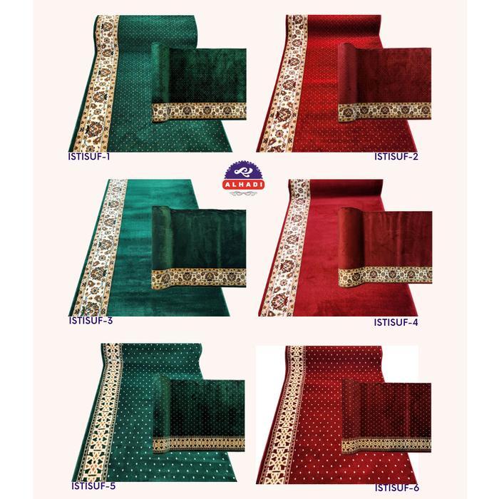Alhadi Karpet Masjid ISTISUF METERAN Ukuran 120 x 100cm Tebal 12mm Sajadah Mushola Empuk Lembut